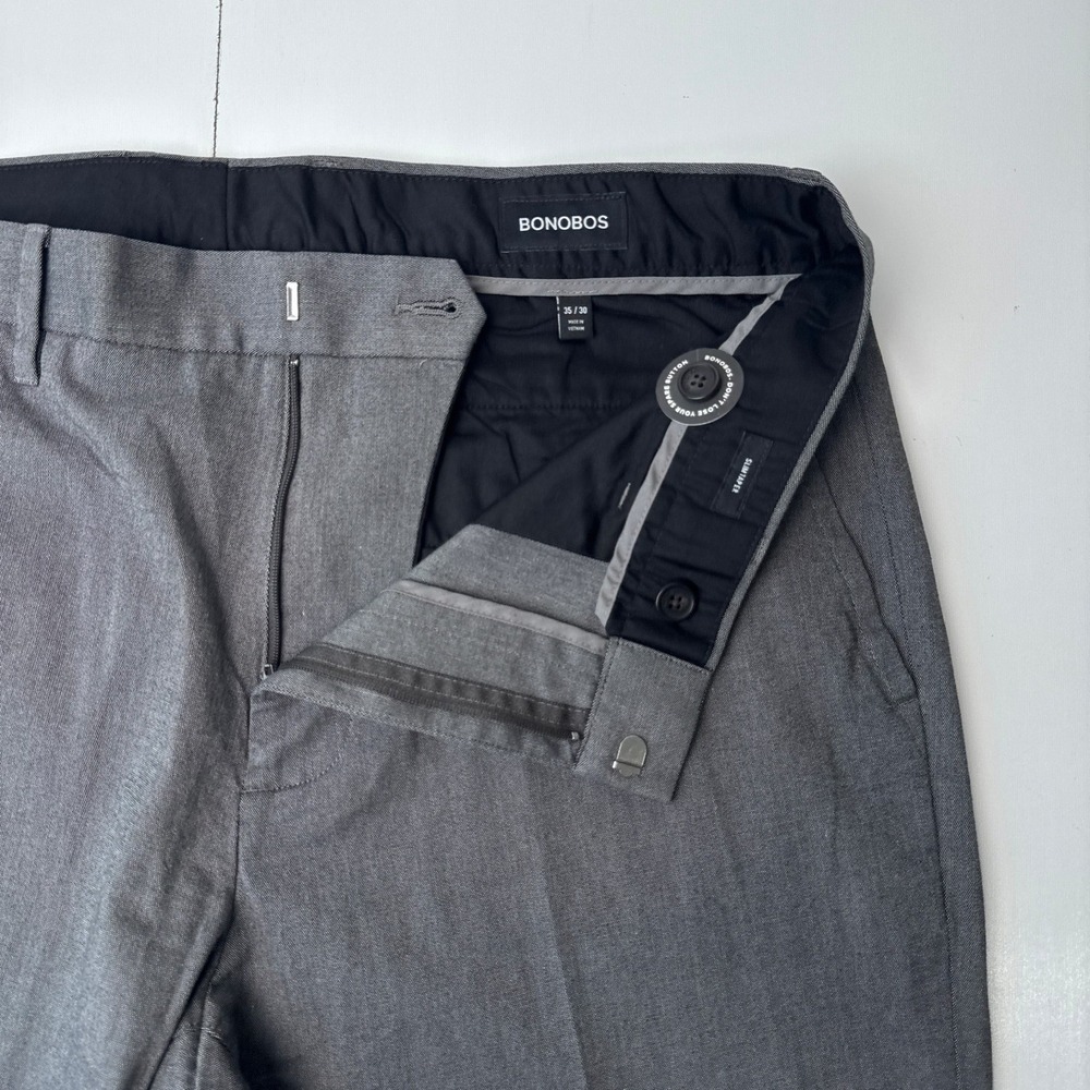 Bonobos Weekday Warrior Slim Taper Grey Dress Pants Mens 35x30 Tuesday - Picture 4 of 11
